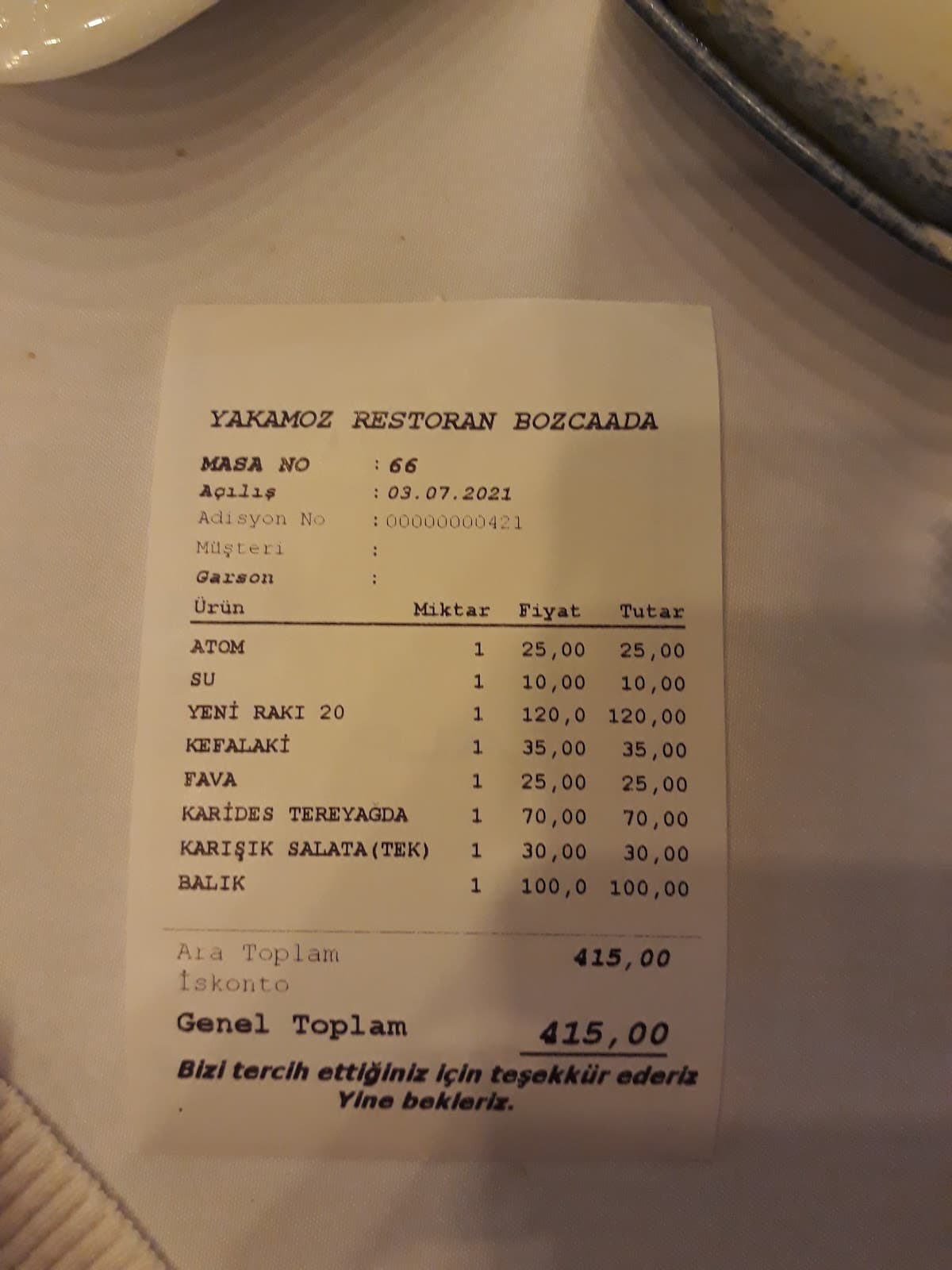 Yakamoz Balık Restaurant