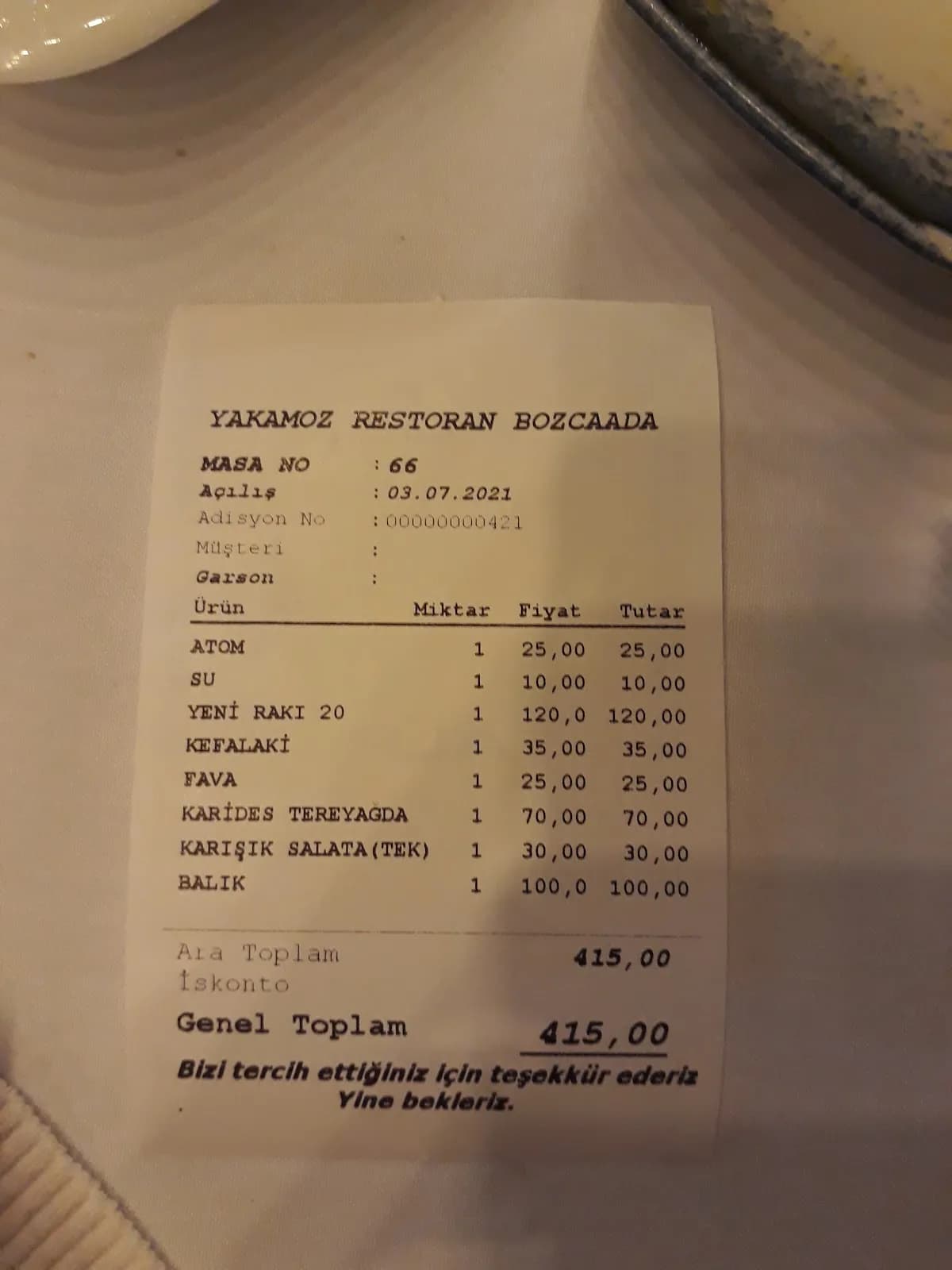 Yakamoz Balık Restaurant
